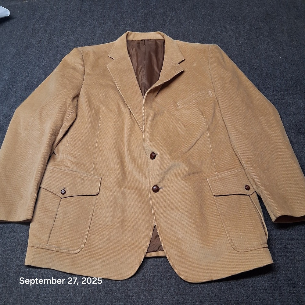 Vintage Sears‎ Roebuck Corduroy Collection Blazer Size 50 Brown EUC